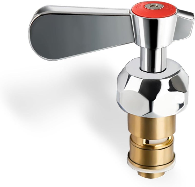 Phivan Lead-Free Brass Handle Stem Assembly Commercial Faucet Parts for Pre Rinse Sprayer Commercial Kitchen Sink Faucet Hot Side Handle Ceramic Cartridge Fits Kitchen, Restaurant, Industrial - Image 1